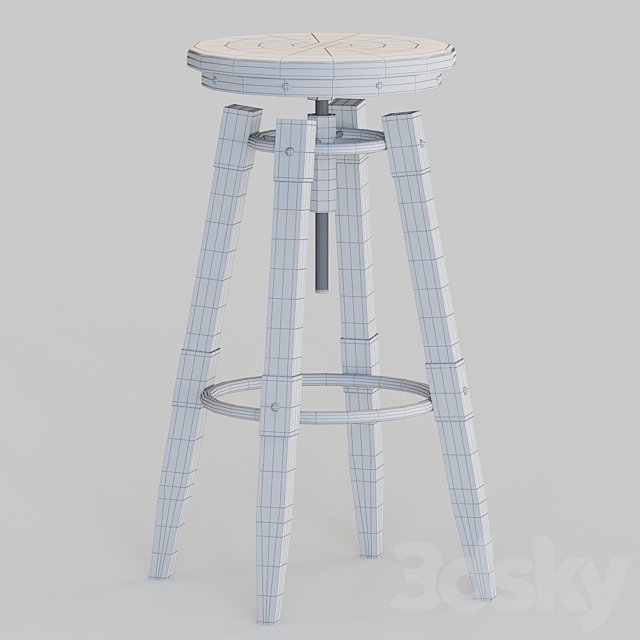 BY-lYJ Bar Stool Industrial Vintage Metal Cast Chic Tractor Seat Kitchen Metal Bar Stools 3ds Max - thumbnail 3