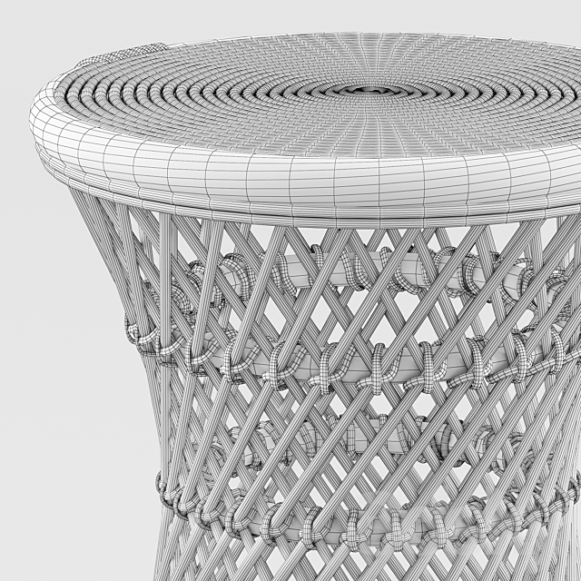 Calero Rattan Round Stool TAN 3DSMax File - thumbnail 3