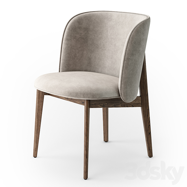 Calligaris Abrey wood armchair 3DS Max Model - thumbnail 1