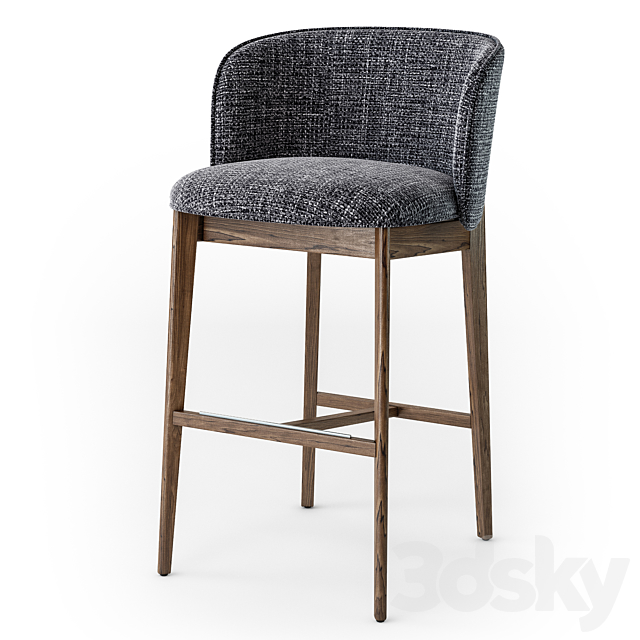 Calligaris Abrey wood stool 3DSMax File - thumbnail 3