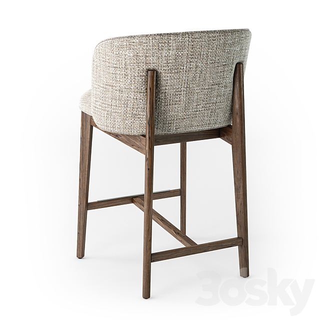 Calligaris Abrey wood stool 3DSMax File - thumbnail 6