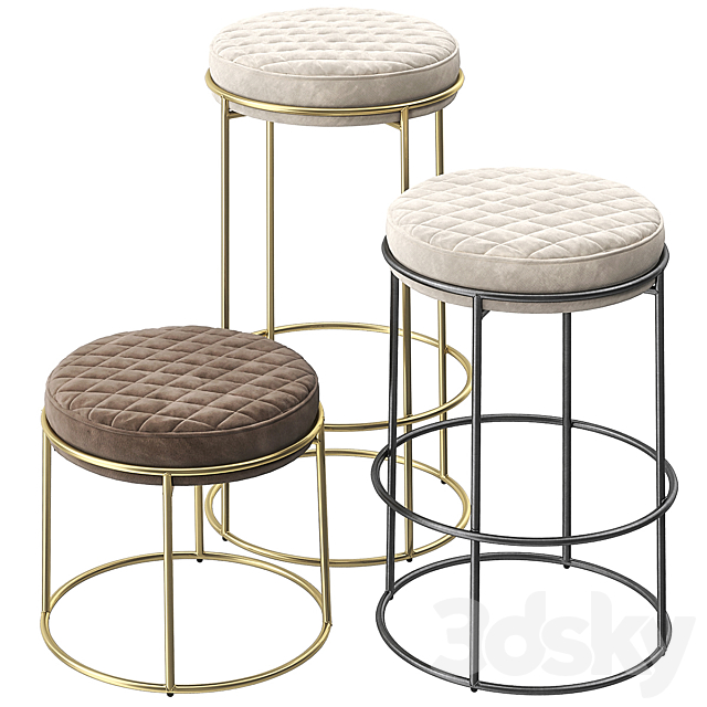 Calligaris atollo stools 3DS Max Model - thumbnail 2