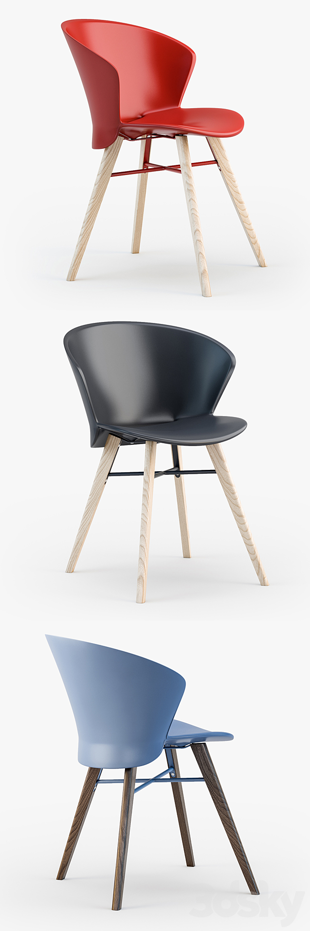 Calligaris Bahia w chair 3DSMax File - thumbnail 2