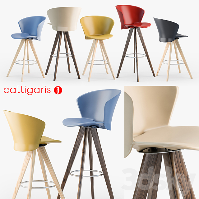 Calligaris Bahia w stool 3DSMax File - thumbnail 1