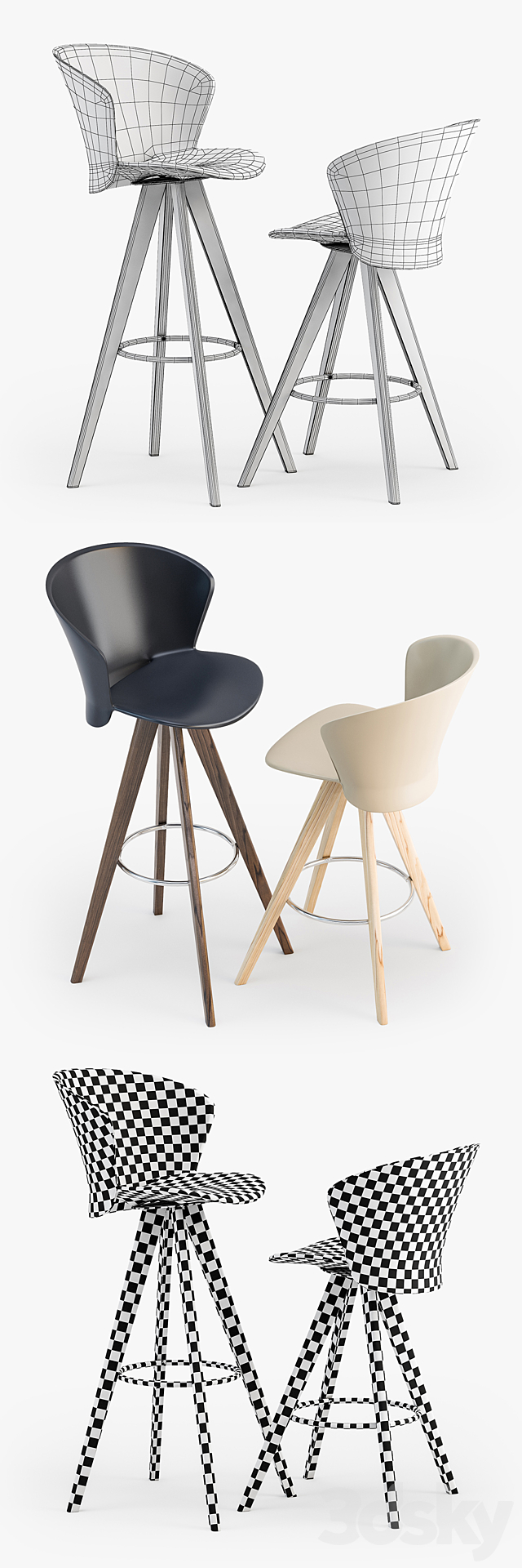 Calligaris Bahia w stool 3DSMax File - thumbnail 3