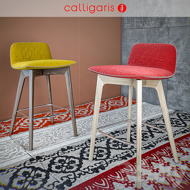 Calligaris bar stool SAMI stool. 3DSMax File - thumbnail 2