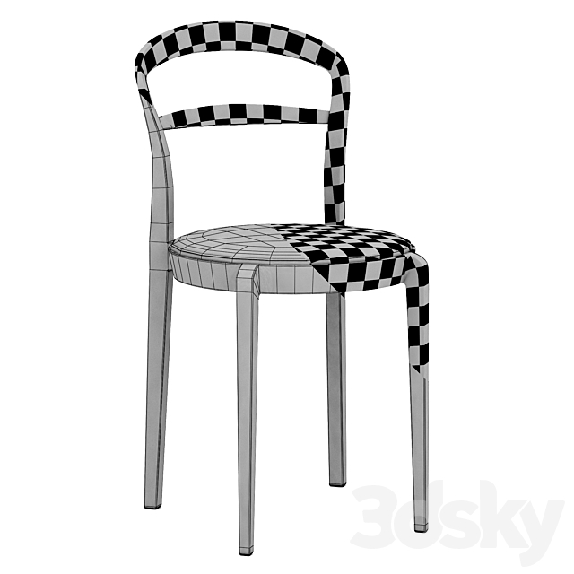 Calligaris chair CLOE 3DS Max Model - thumbnail 3