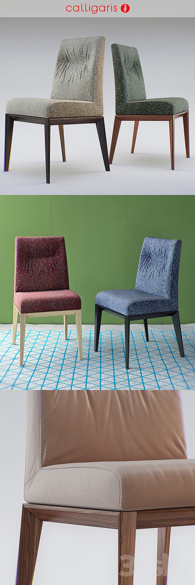 Calligaris chair TOSCA chair 3ds Max - thumbnail 2