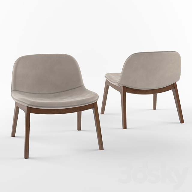 Calligaris college lounge chair 3ds Max - thumbnail 3