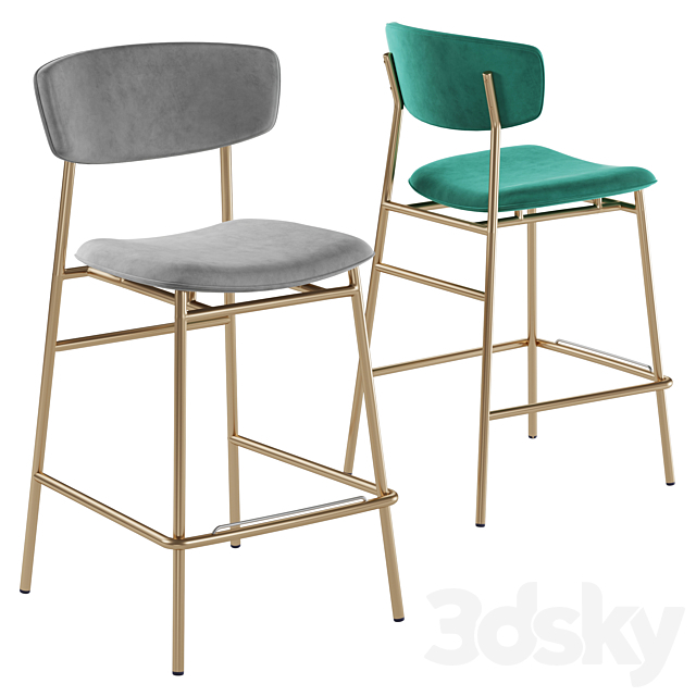 Calligaris Fifties chair barstool 3DSMax File - thumbnail 2