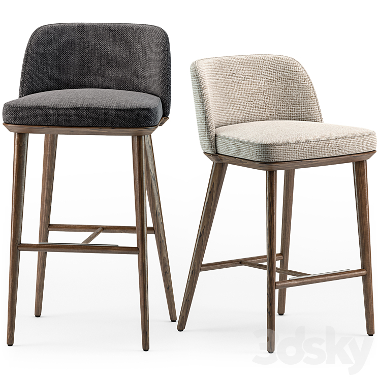 Calligaris Foyer stool set 02 3DS Max Model - thumbnail 1