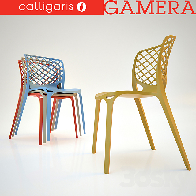 Calligaris Gamera chair 3DS Max Model - thumbnail 2