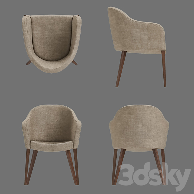 CALLIGARIS GOSSIP Dining Chair 3DS Max Model - thumbnail 2