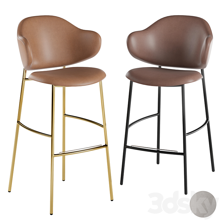 Calligaris Holly barstool 3DS Max Model - thumbnail 1