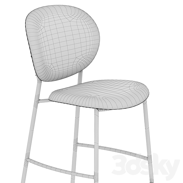 Calligaris Ines (Inès) barstool 3DS Max Model - thumbnail 3