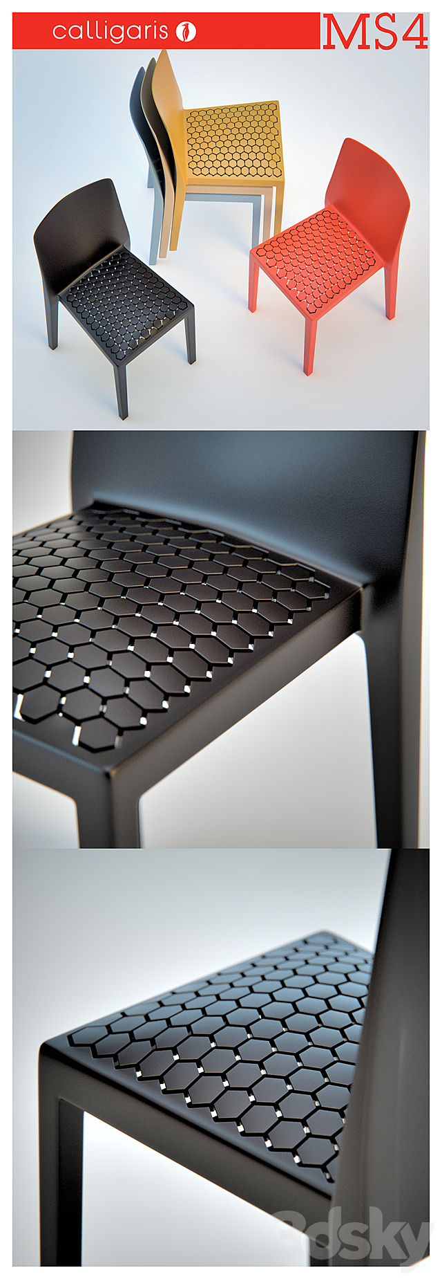 Calligaris MS4 chair 3DS Max Model - thumbnail 3