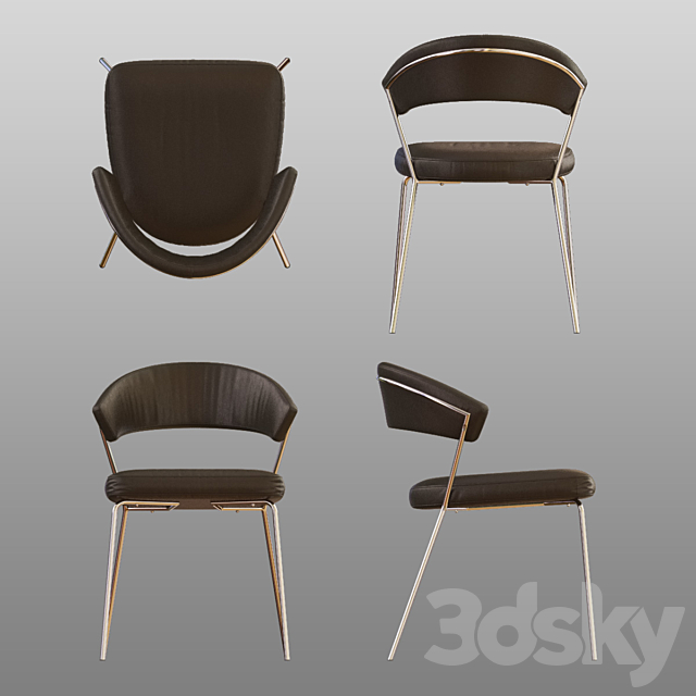 Calligaris NEW YORK Metal Chair CS1084 3ds Max - thumbnail 3