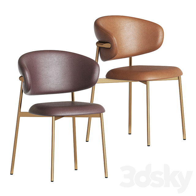 Calligaris Oleandro Dining Chair 3DS Max Model - thumbnail 3