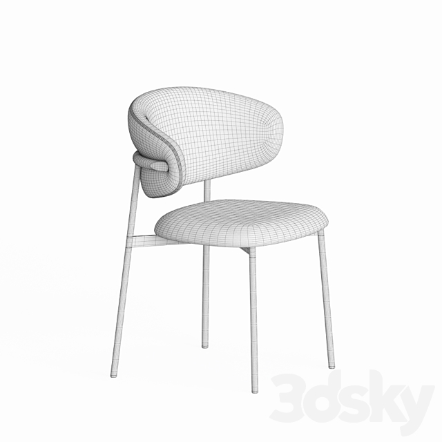 Calligaris Oleandro Dining Chair 3DS Max Model - thumbnail 4