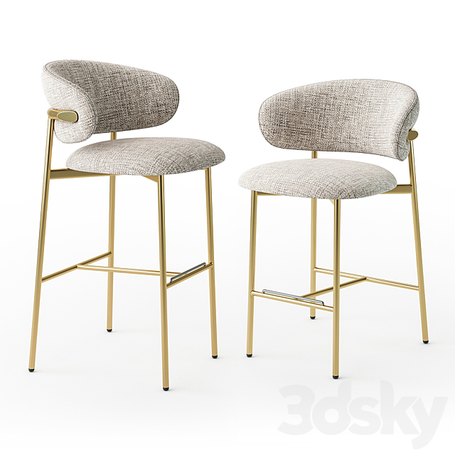 Calligaris oleandro stool 3DSMax File - thumbnail 2