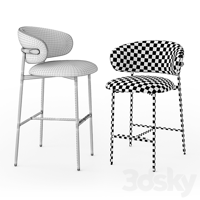 Calligaris oleandro stool 3DSMax File - thumbnail 5