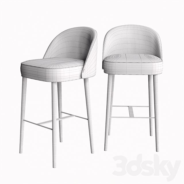 Camille bar chair 3DSMax File - thumbnail 2