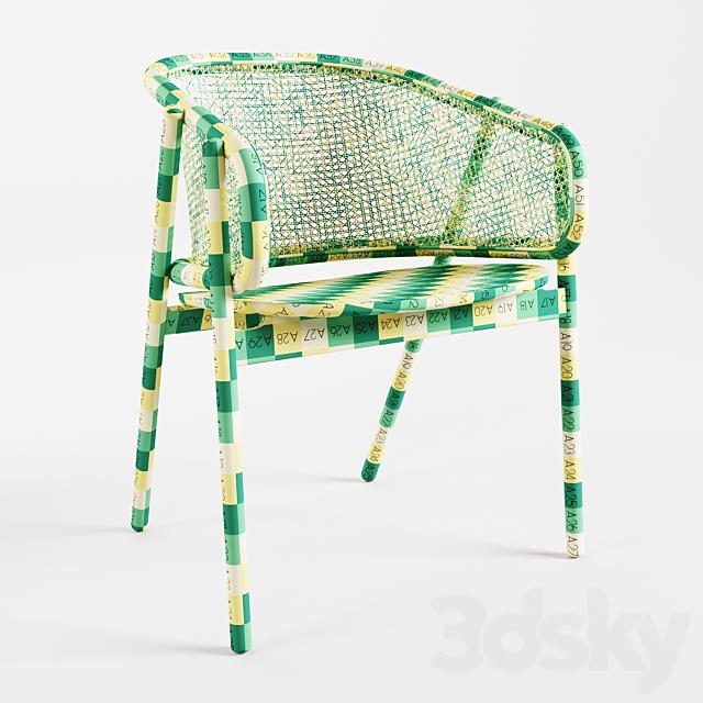 Cane Collection Rattan Armchair 3ds Max - thumbnail 3