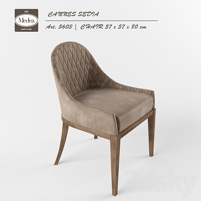 CANNES SEDIA chair from factory Medea 3DS Max Model - thumbnail 2