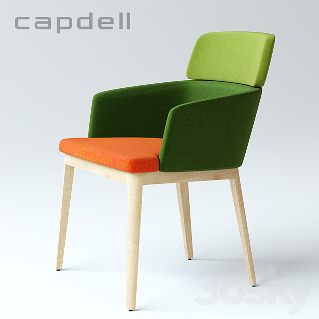 Capdell _ Upholstered chair 3DSMax File - thumbnail 1