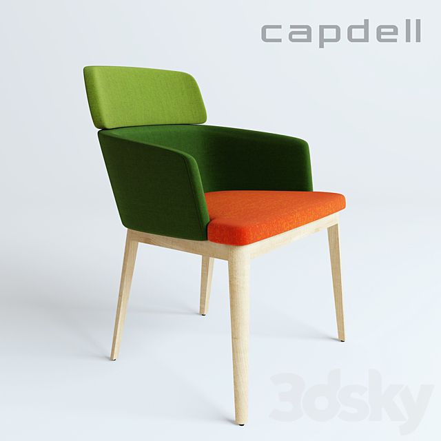 Capdell _ Upholstered chair 3DSMax File - thumbnail 2