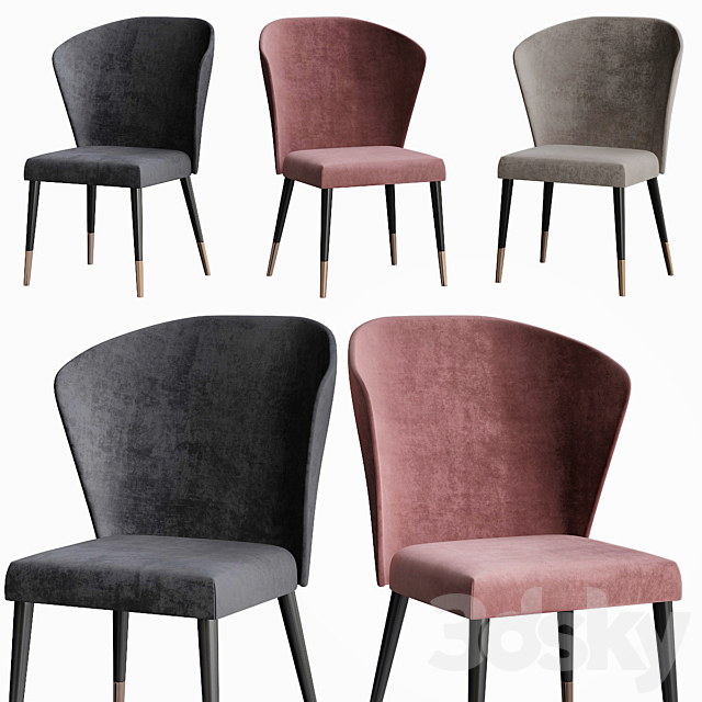 Capital Collection NINFEA Fabric chair 3ds Max - thumbnail 1