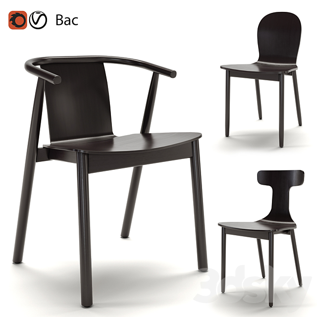 Cappellini chair Newood series 3DS Max Model - thumbnail 1