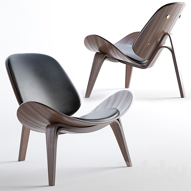 Carl Hansen CH07 Shell Chair Lounge Chair 3DSMax File - thumbnail 1