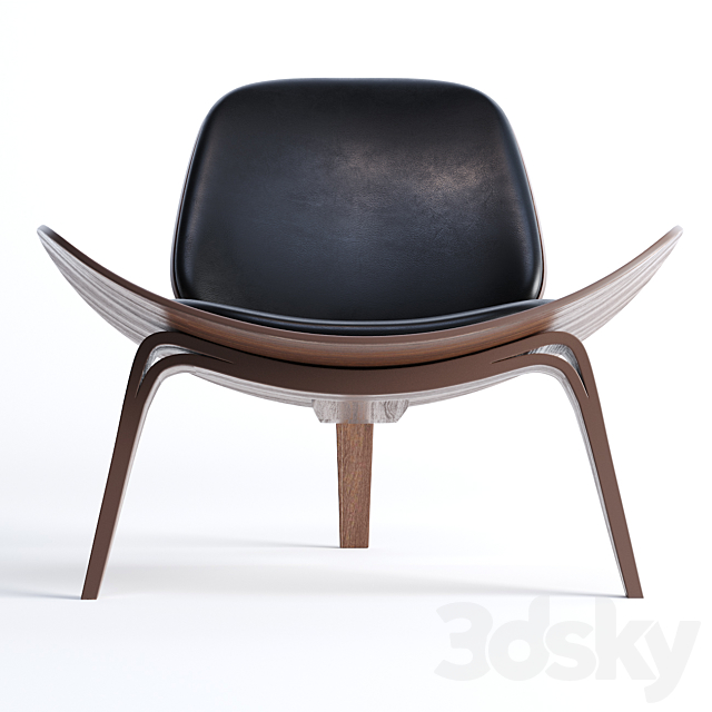 Carl Hansen CH07 Shell Chair Lounge Chair 3DSMax File - thumbnail 2