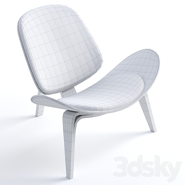 Carl Hansen CH07 Shell Chair Lounge Chair 3DSMax File - thumbnail 3