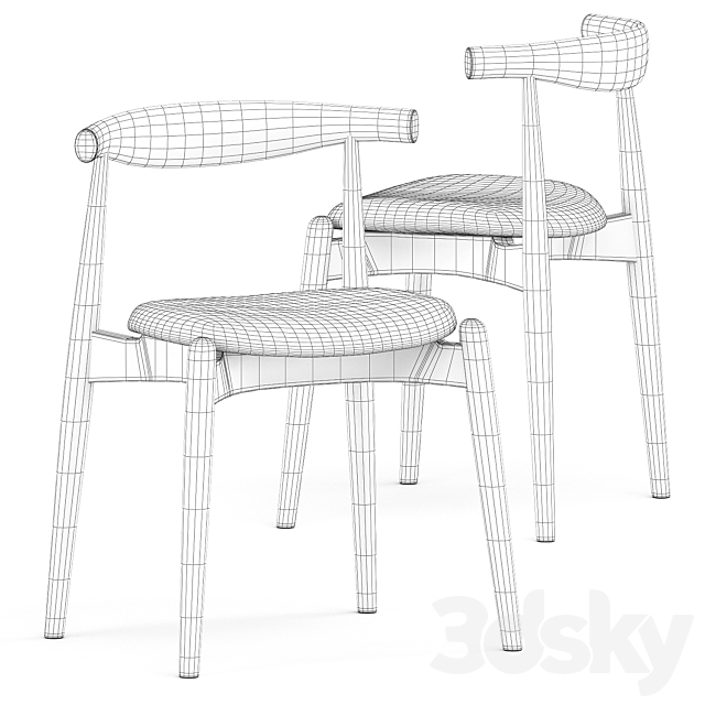 Carl Hansen CH20 Elbow chair 3DS Max Model - thumbnail 5