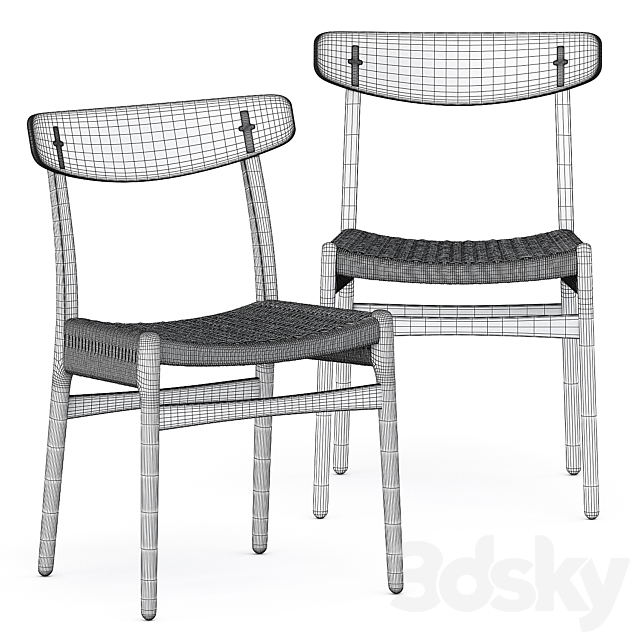 Carl Hansen CH23 chair 3DS Max Model - thumbnail 4