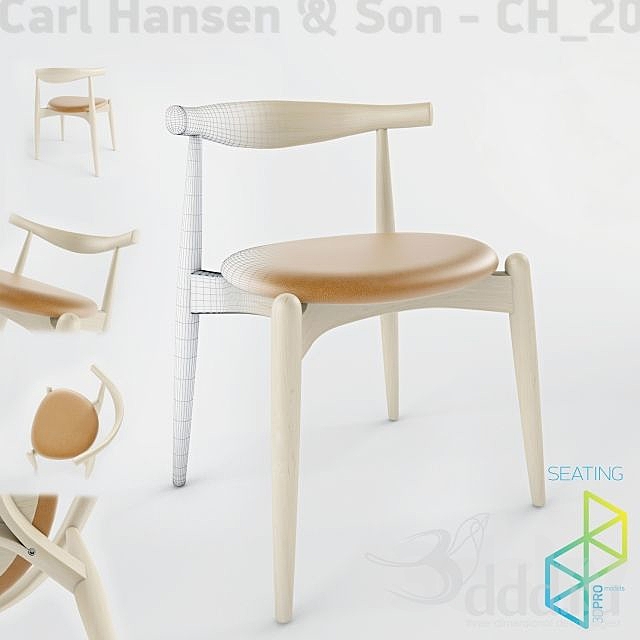 Carl HansenSon CH20 Elbow chair 3ds Max - thumbnail 1