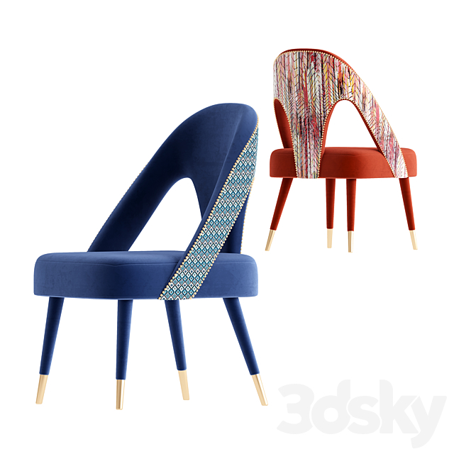 Caron Mid-Century Dining Chair 3DSMax File - thumbnail 1