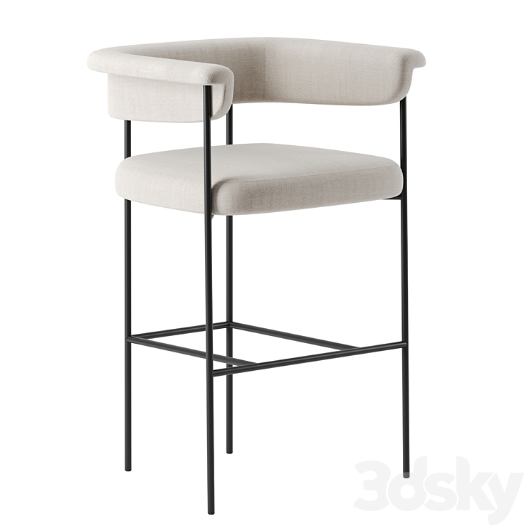 Carrie Bar Stool by Burke Decor 3DS Max Model - thumbnail 3