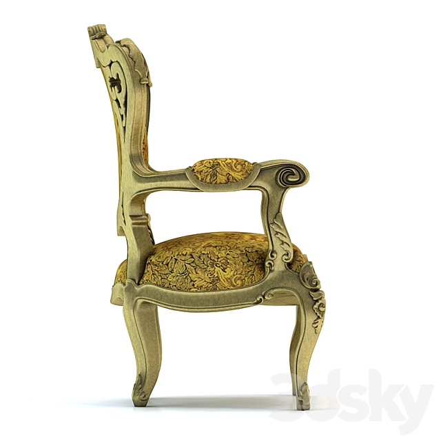 Carved Chair 3DS Max Model - thumbnail 3