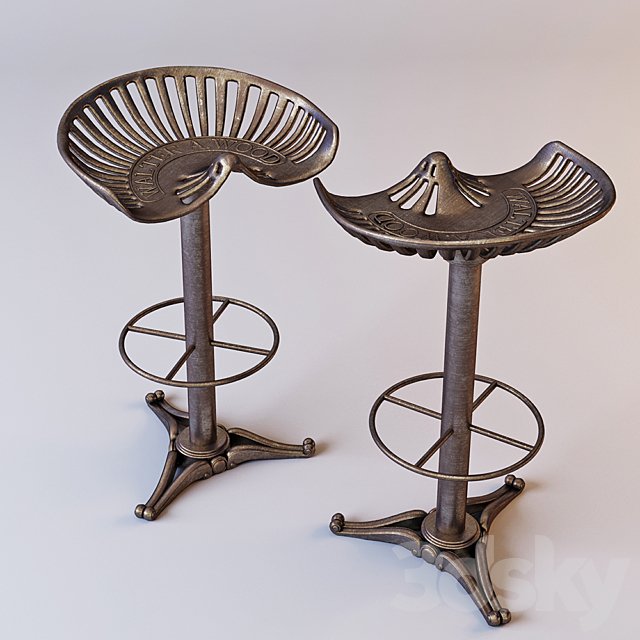 Cast-iron bar stool 3DSMax File - thumbnail 1