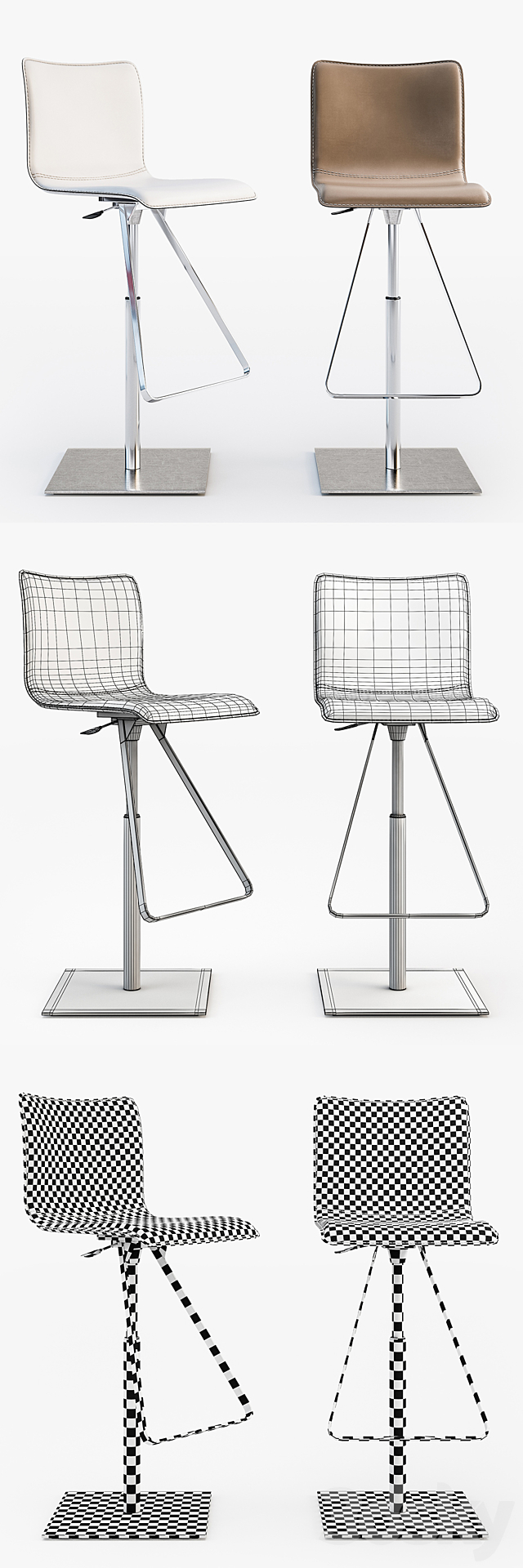 Cattelan Italia Toto stool 3DSMax File - thumbnail 3