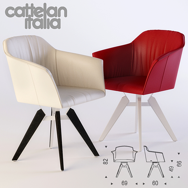 Cattelan Italia Tyler with arms 3DS Max Model - thumbnail 1