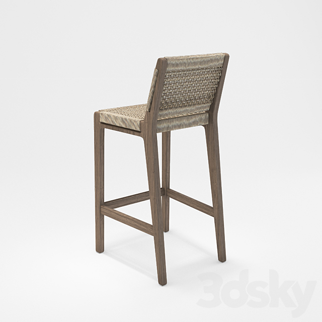 cauai barstool 3DS Max Model - thumbnail 2