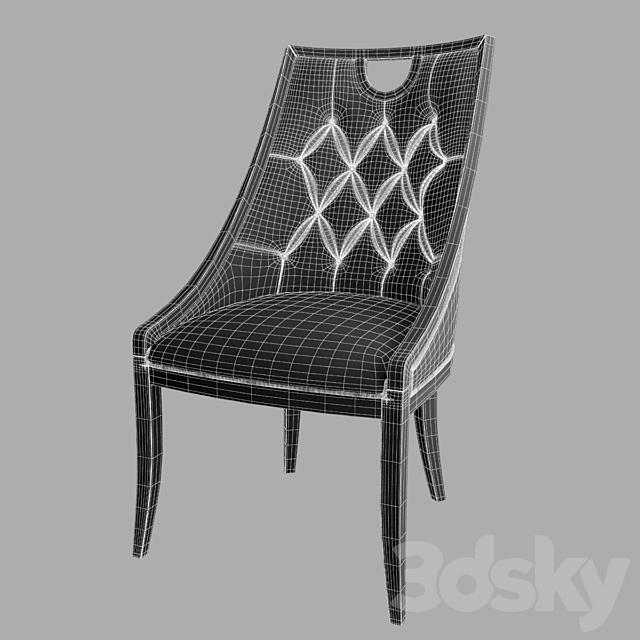 Cavio ArtDeco Line chair 3DS Max Model - thumbnail 3