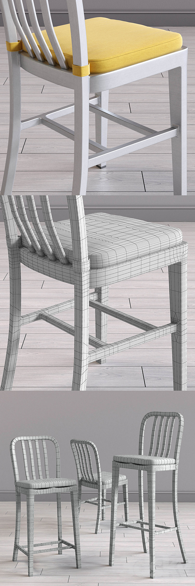 C&B Delta Dinning and Bar Chairs 3DSMax File - thumbnail 3