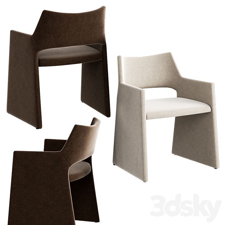 Cb2 Foley Dining Chair 3DS Max Model - thumbnail 3