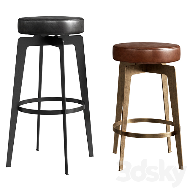 Cb2 Hayden Round Bar & Counter Stools 3DSMax File - thumbnail 1