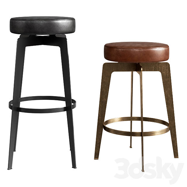 Cb2 Hayden Round Bar & Counter Stools 3DSMax File - thumbnail 2